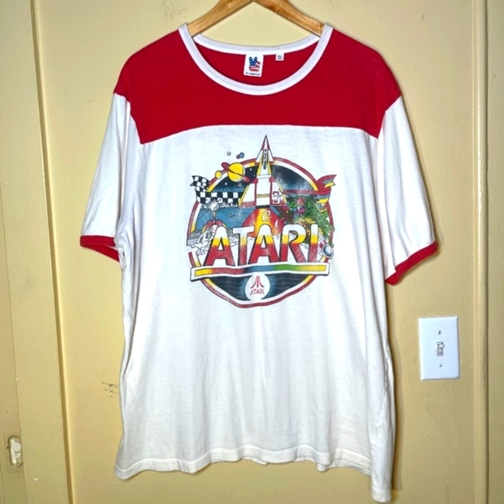 Junk Food Clothing Red and White Atari Graphic Tee